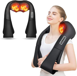 Shiatsu Back and Neck Massager, Back Massager Deep Tissue Kneading Neck and Shoulder Massage with Heat, Electric Massage Pillow Fathers Day Gift Ideas from Daughter Son(Not Cordless)