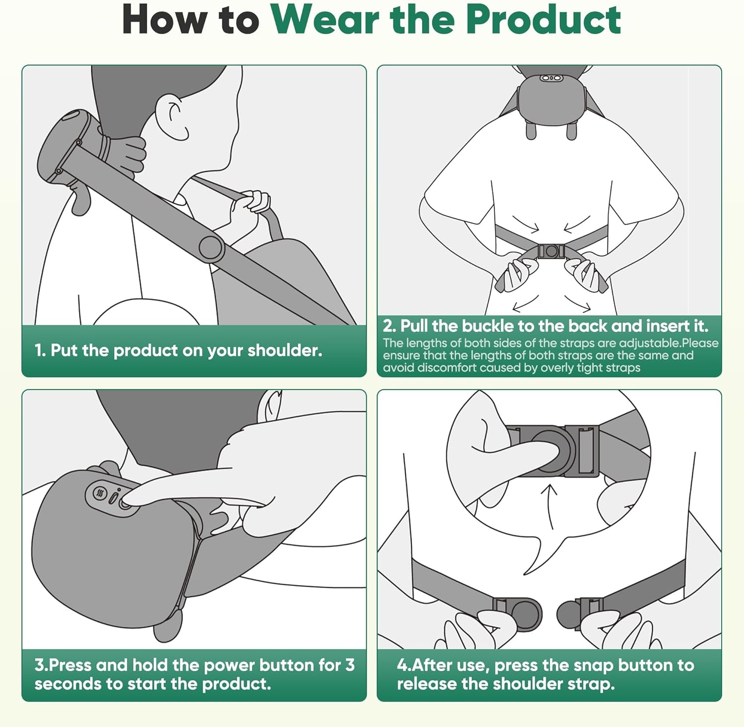 Shoulder and Neck Massager, Bionic Heated Massager, Neck Massager with Fingers, 4D Kneading Massage, Simulates a Real Palm Massage for Comfort, Relax Muscle Tension (Green) Shoulder and Neck Massager, Bionic Heated Massager, Neck Massager with Fingers, 4D Kneading Massage, Simulates a Real Palm Massage for Comfort, Relax Muscle Tension (Green)