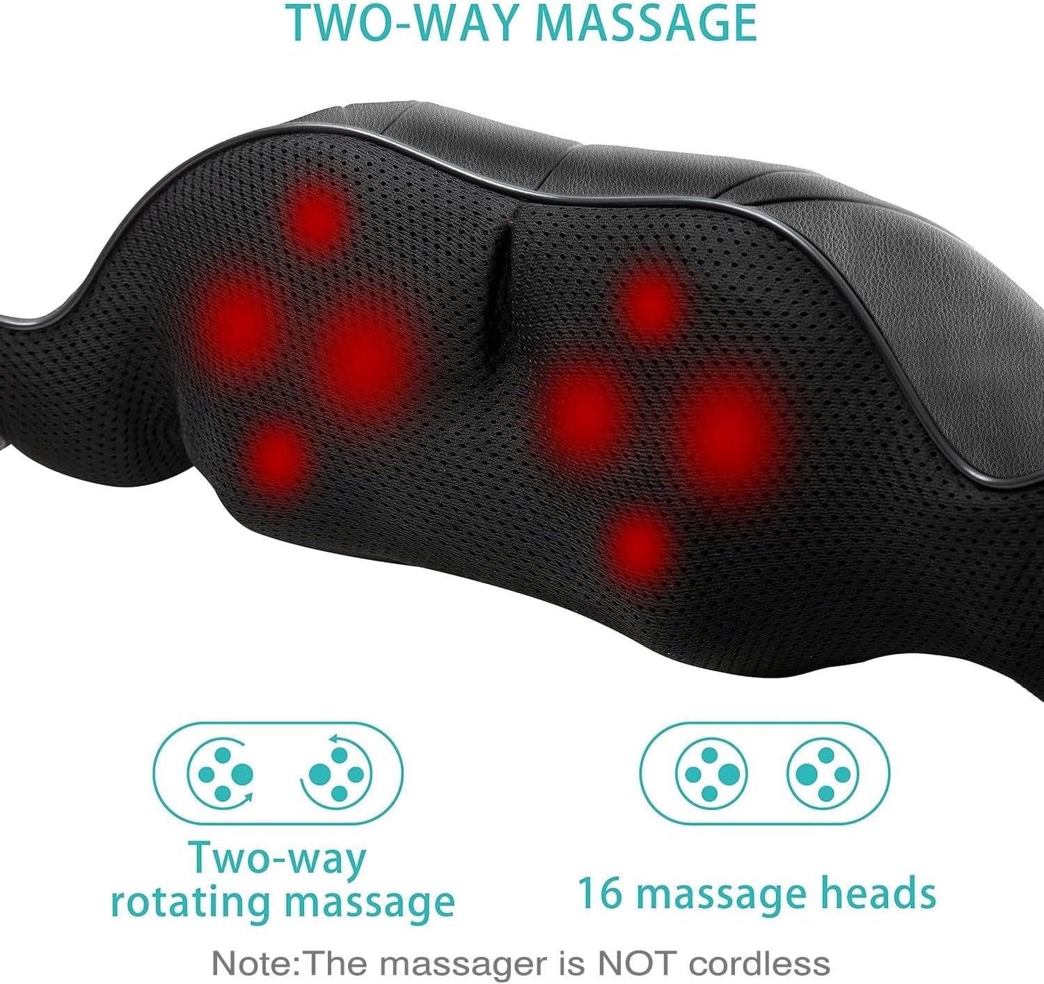 Shiatsu Back and Neck Massager, Back Massager Deep Tissue Kneading Neck and Shoulder Massage with Heat, Electric Massage Pillow Fathers Day Gift Ideas from Daughter Son(Not Cordless) Shiatsu Back and Neck Massager, Back Massager Deep Tissue Kneading Neck and Shoulder Massage with Heat, Electric Massage Pillow Fathers Day Gift Ideas from Daughter Son(Not Cordless)